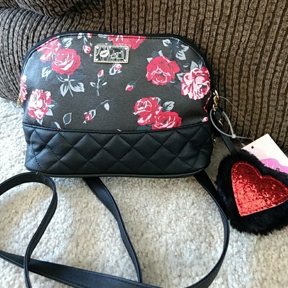 Betsey Johnson Handbags - *** Betsey Johnson black with red roses purse